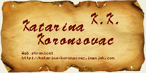 Katarina Koronsovac vizit kartica